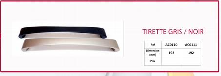 TIRETTE GRIS ET NOIR DIMENSION MM -192-192