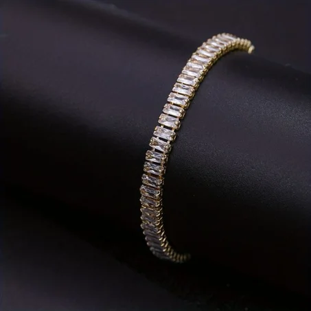 Bracelet Rivière en Baguette (doré/argent)