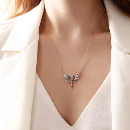 Collier Phénix Bleu