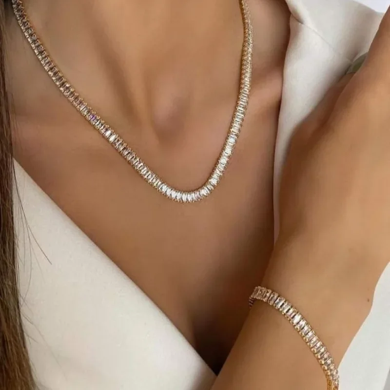 Parure Rivière en Baguette Doré