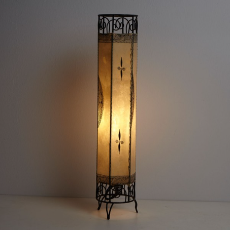 Lampadaire Meknès au henné Blanc