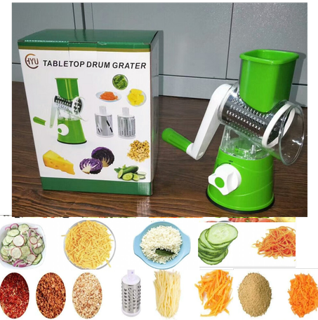 أداة تقطيع الخضر الدوارة واليدوية 3 في 1...