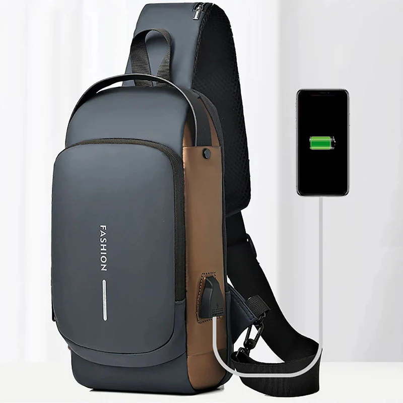 حقيبة كتف رياضية مضادة للسرقة مع شحن USB