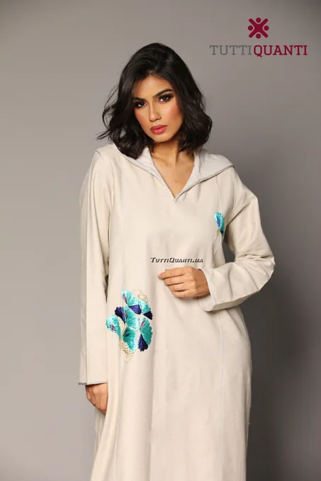 Djellaba en lin (broderie fait mains)