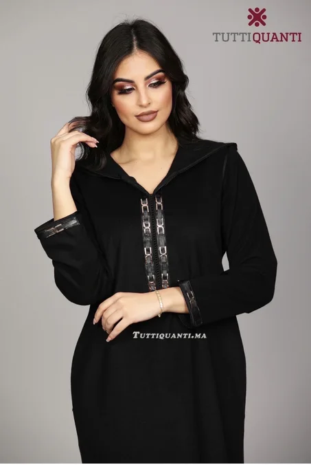 Djellaba Bandes en cuir