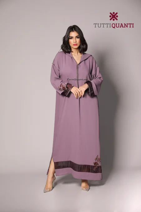 Djellaba organza perlée