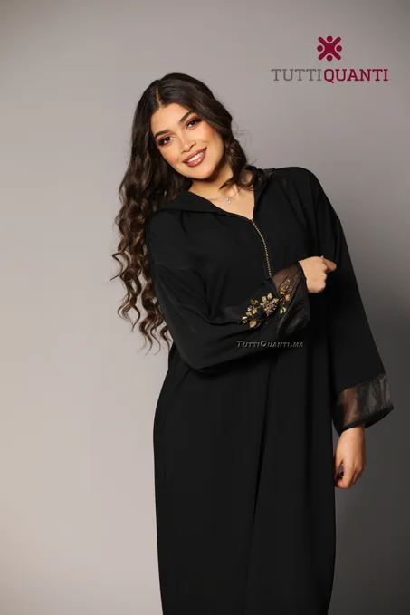 Djellaba organza perlée