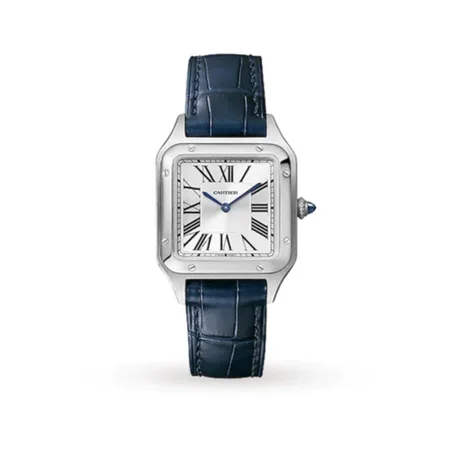 ساعة Cartier Santos-Dumont بسوار جلدي – فخامة وأناقة
