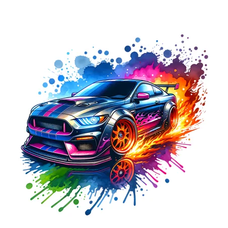 Neon Drift Mustang