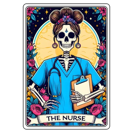 The Nurse Tarot Edition - Colorful Day of the Dead Canvas