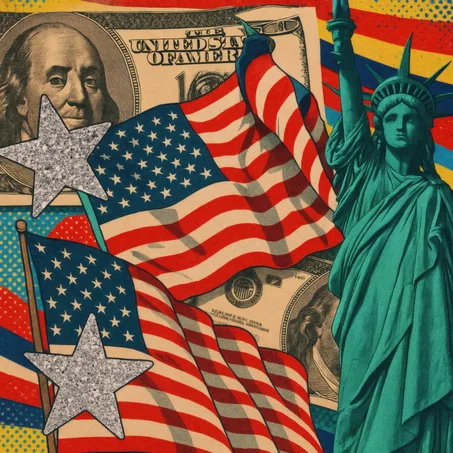 American Dream Collage - Pop Art Canvas Wrap