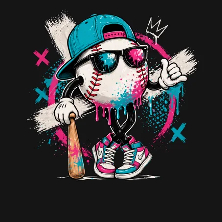 Baseball Swagger- Urban Street Art Canvas Wrap