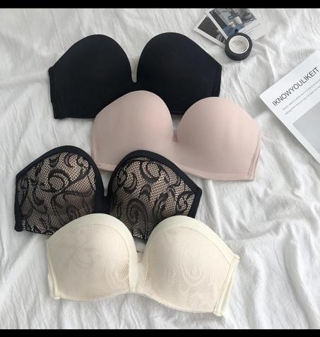 soutien-gorge push-up sans bretelles en dentelle