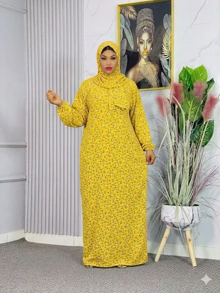 Robe avec écharpe - robe de prières voile - abaya femme