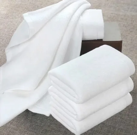White Label Serviettes De Bain Blanches Coton 100 X 150 Cm