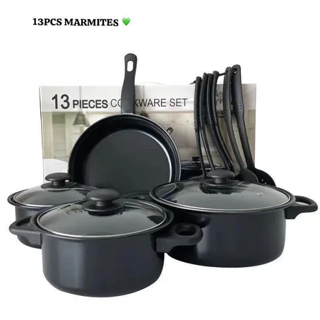 13 Pièces dans un ensemble En Acier Inoxydable Ustensiles de cuisine Casseroles