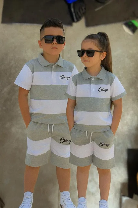 Ensemble 2 pièces pour garçon : t-shirt et short assorti