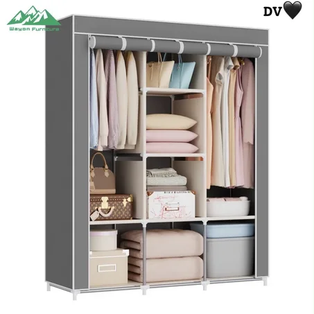 Armoires de rangement 3 battants - Tissu - multicolore