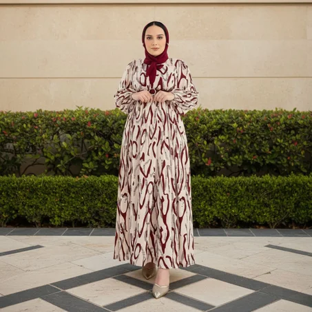 فستان طويل بتصميم راقٍ