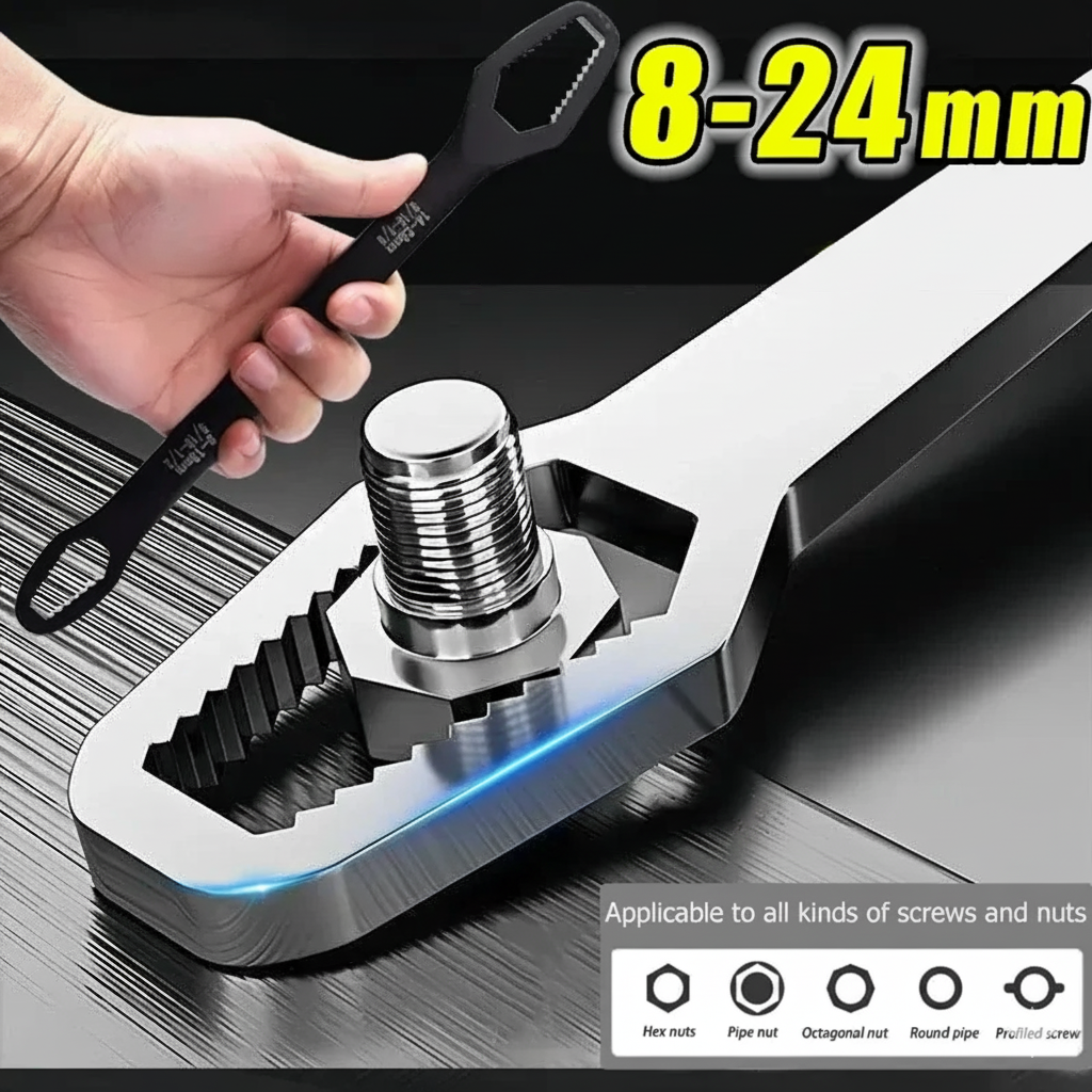 Clé Universelle Réglable 8–24 mm – Outil Multifonction pour Tous Types d’Écrous et de Boulons
