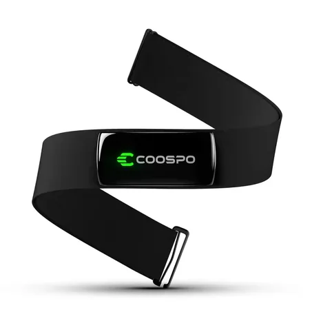 حزام صدر لمراقبة معدل ضربات القلب COOSPO H9Z قابل لإعادة الشحن، مزود بمستشعر HRM، يدعم Bluetooth 5.0 وANT+، مقاوم للماء بمعيار IP67، متوافق مع Garmin وWahoo وZwift