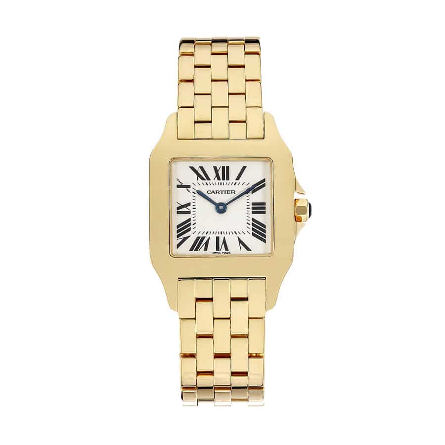 Cartier Santos De Yellow Gold White Dial Replica