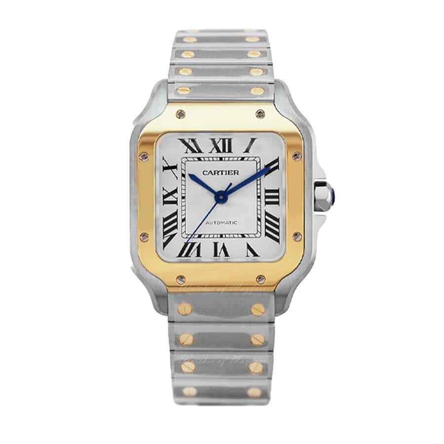 Santos de Cartier Yellow Gold White Dial Replica