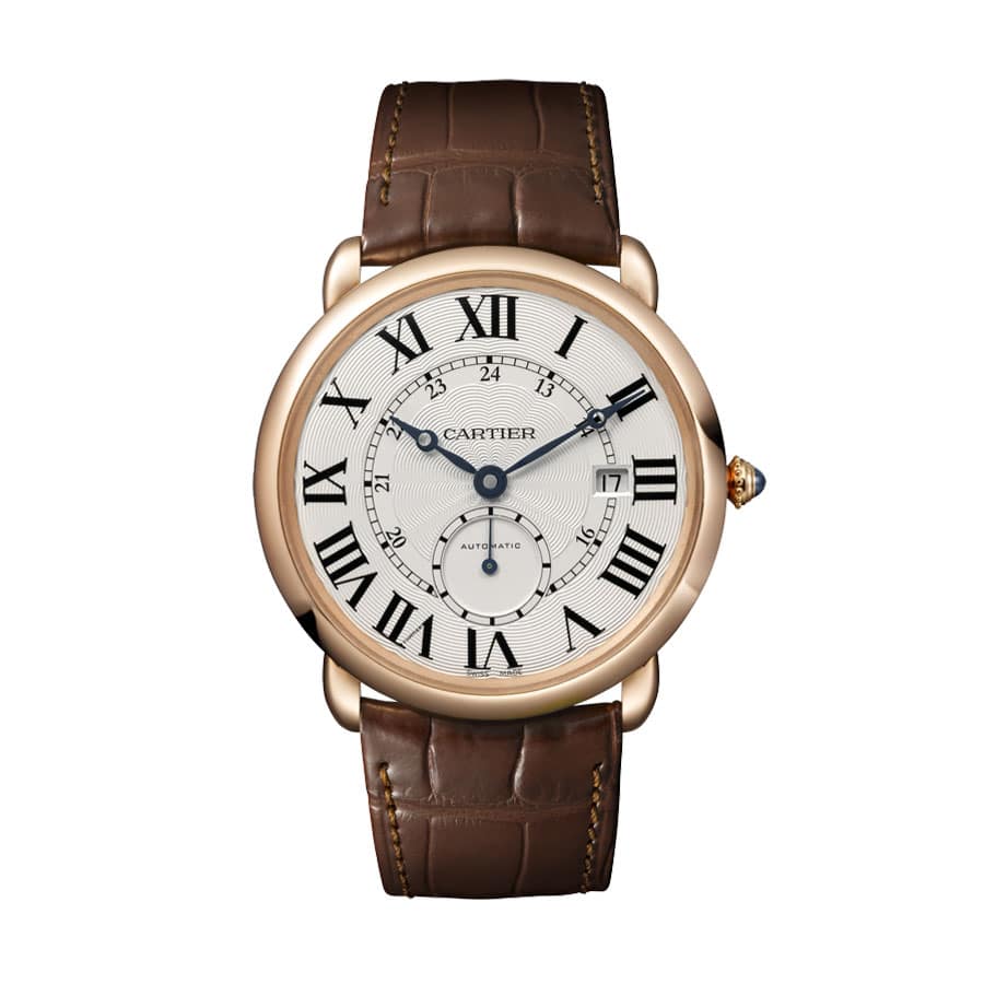 Cartier Ballon Bleu de Cartier Pink Gold Brown Leather  Replica