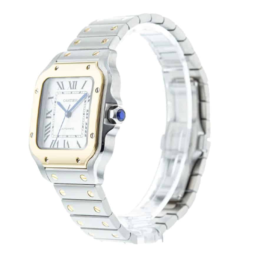 Santos de Cartier Yellow Gold White Dial Replica