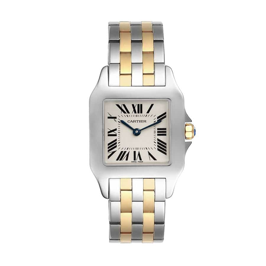 Santos de Cartier Yellow Gold Steel White Dial Replica