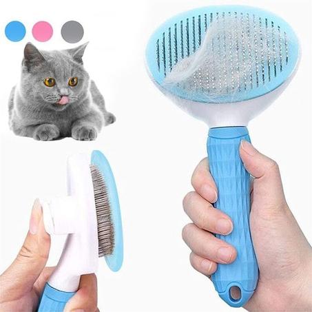 Brosse pour Élimination des Poils avec Bouton de Libération pour Toilettage Autonome