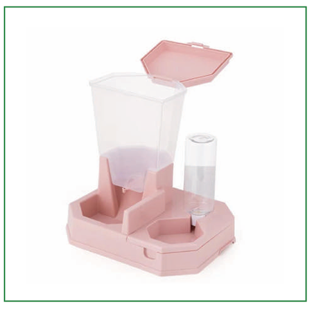 Distributeur d'eau et croquettes 2 en 1 pour chats