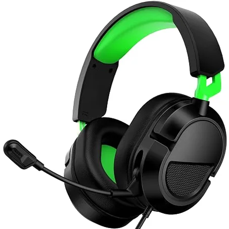 AOC سماعة راس سلكية للالعاب لاجهزة Xbox Series X|S وXbox One، ميكروفون بخاصية الغاء الضوضاء، خفيفة الوزن للغاية 207 غرام، مقسم 3.5 ملم، سماعات العاب للكمبيوتر وبلاي ستيشن 5 وسويتش