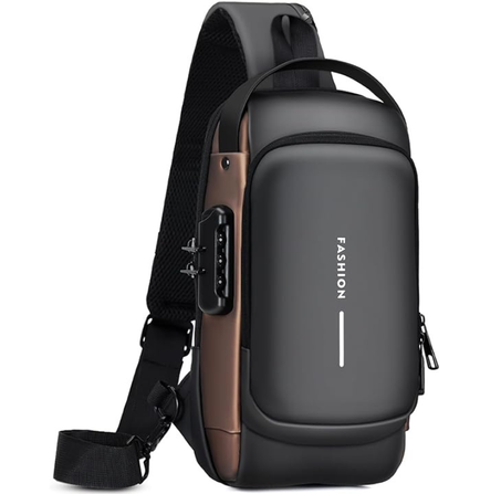 شنطة كتف للرجال | شنطة كروس مضادة للسرقة - شنطة كتف كروس من جلد البولي يوريثين - شنطة صدر للاستخدام اليومي