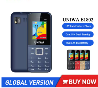 UNIWA E1802 2G الهاتف المحمول 1.77 بوصة فليب الهاتف زر 1800mAh الهاتف لكبار السن المزدوج سيم المزدوج الاستعداد اللاسلكية FM