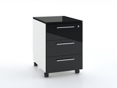 Caisson mobile 3 tiroirs laqué brillant