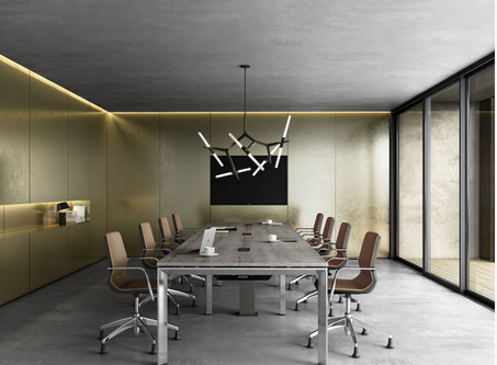 Table de réunion exécutive pieds chromés