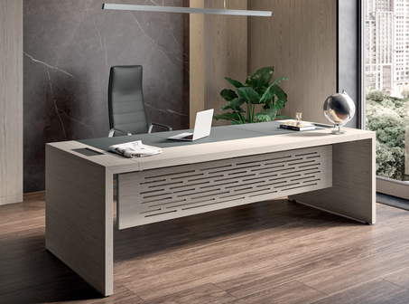 Bureau de direction avec insert en cuir
