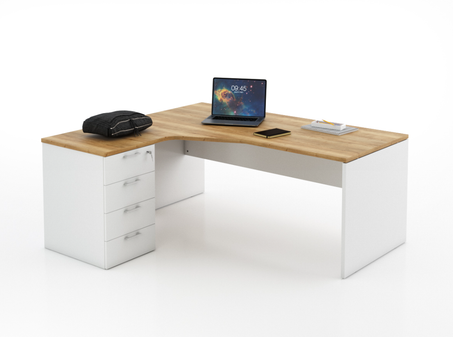 Bureau compact sur caisson