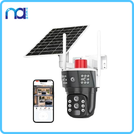 12MP   ZOOM x10  كاميرا بالطاقة الشمسية ثلاثية الشاشات