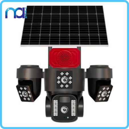 كاميرا مراقبة ذكية بالطاقة الشمسية بثلاث عدسات 12 mp black