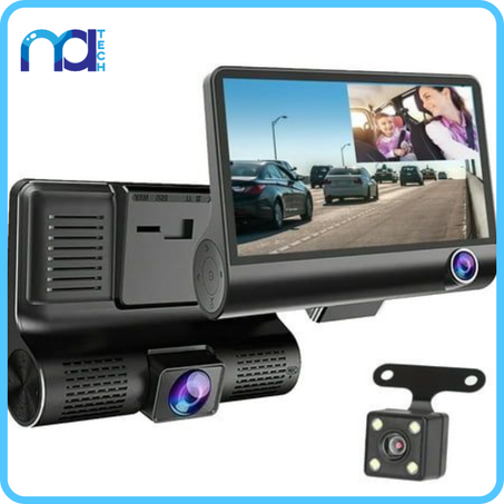 كاميرا السيارة الذكية ثلاثية العدسات بجودة عالية الدقة 1080 بيكسل