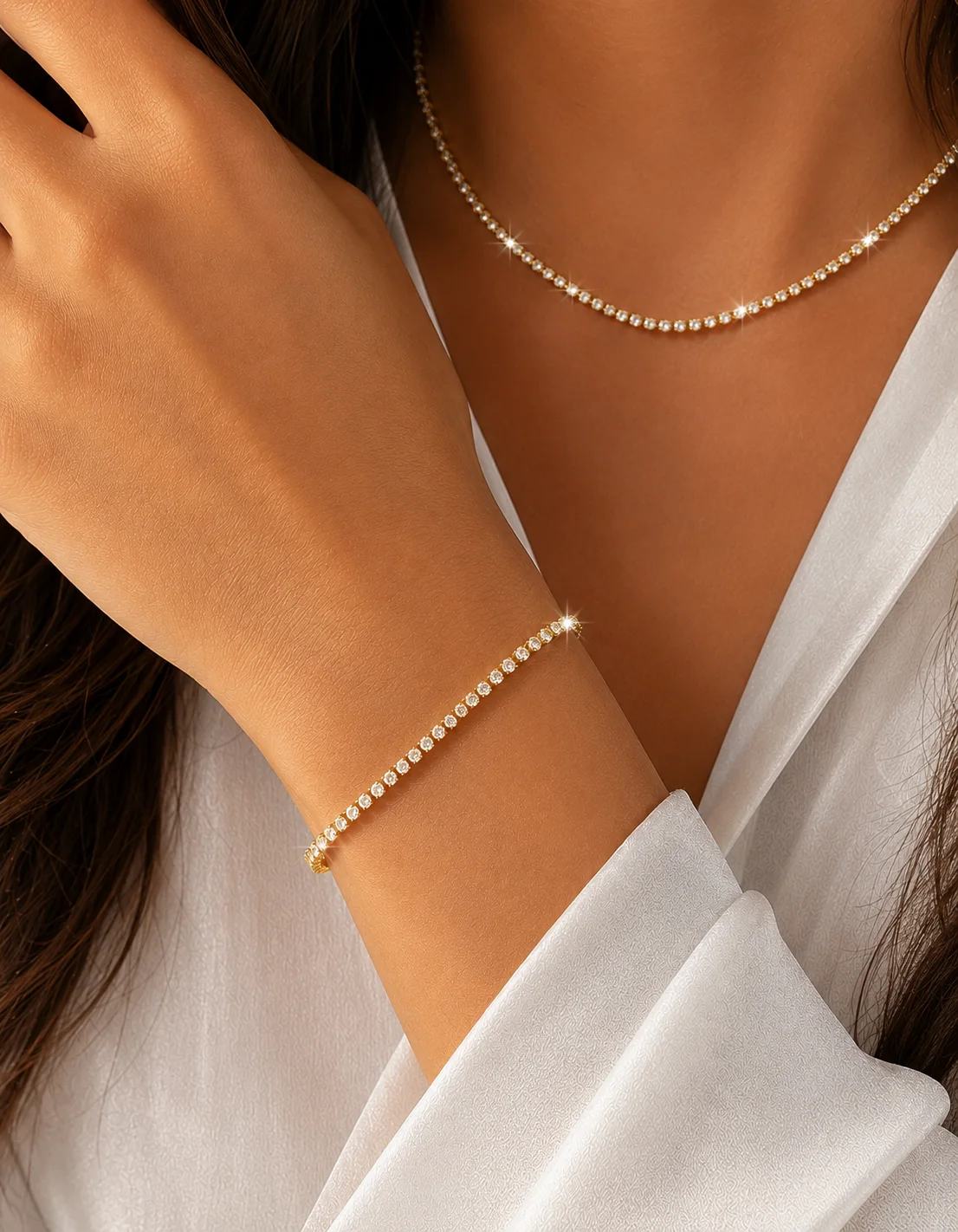Ensemble riviere (collier gourmette)
