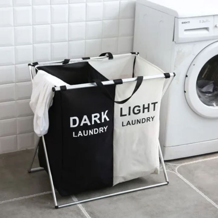 Sac de Rangement Pliable pour Vêtements Sales – 2 Compartiments