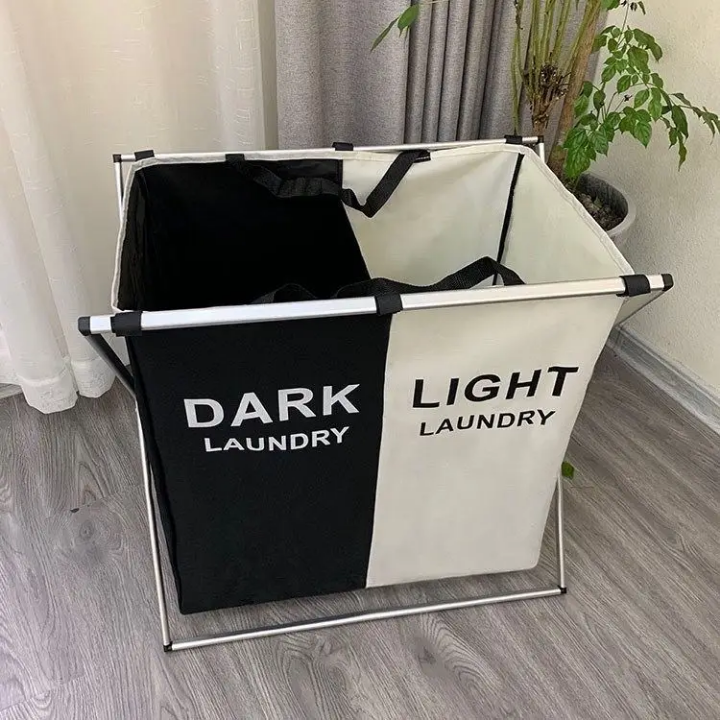 Sac de Rangement Pliable pour Vêtements Sales – 2 Compartiments