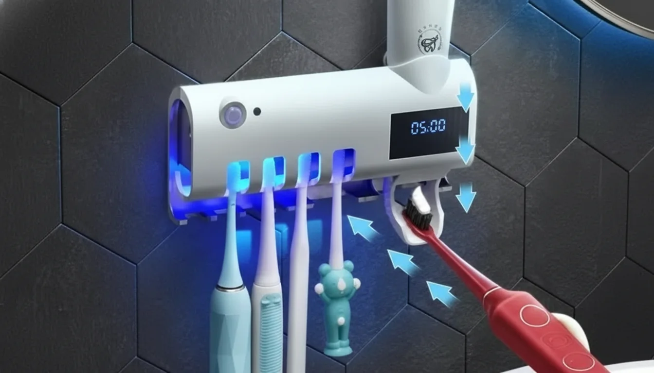 منظم ومعقم فرشاة الأسنان الجديد