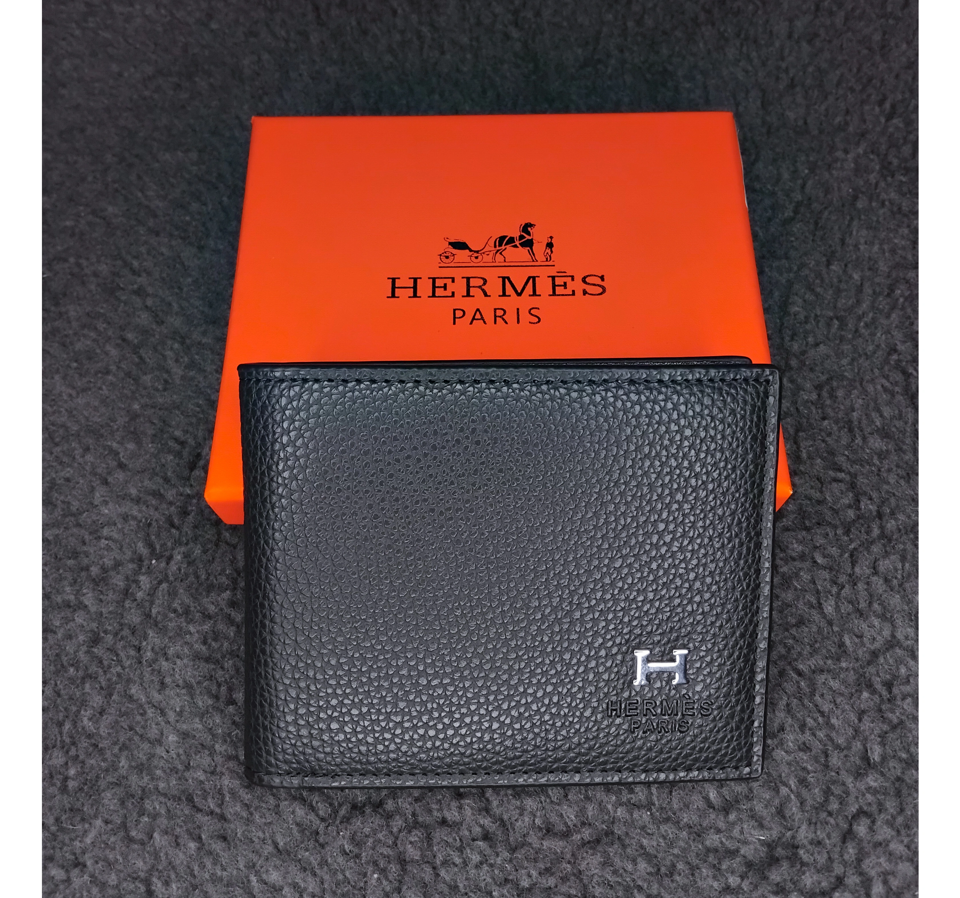 Portefeuille Hermes noir pour homme