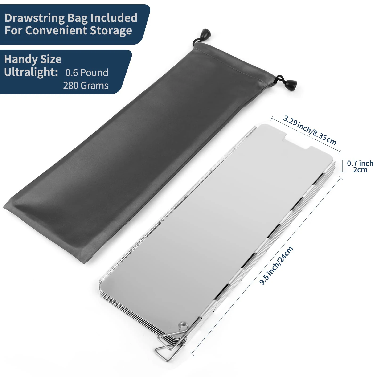 Pare-vent pliable en aluminium 8 plaques
