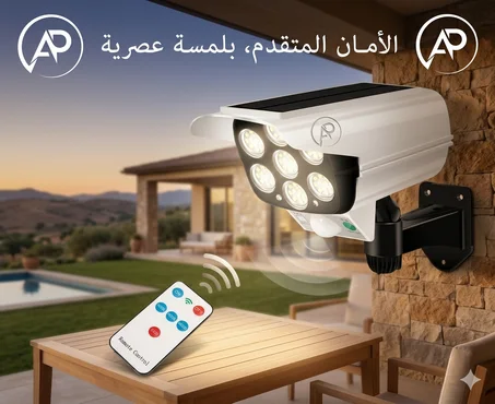ضوء على شكل كاميرا يعمل بالطاقة الشمسية