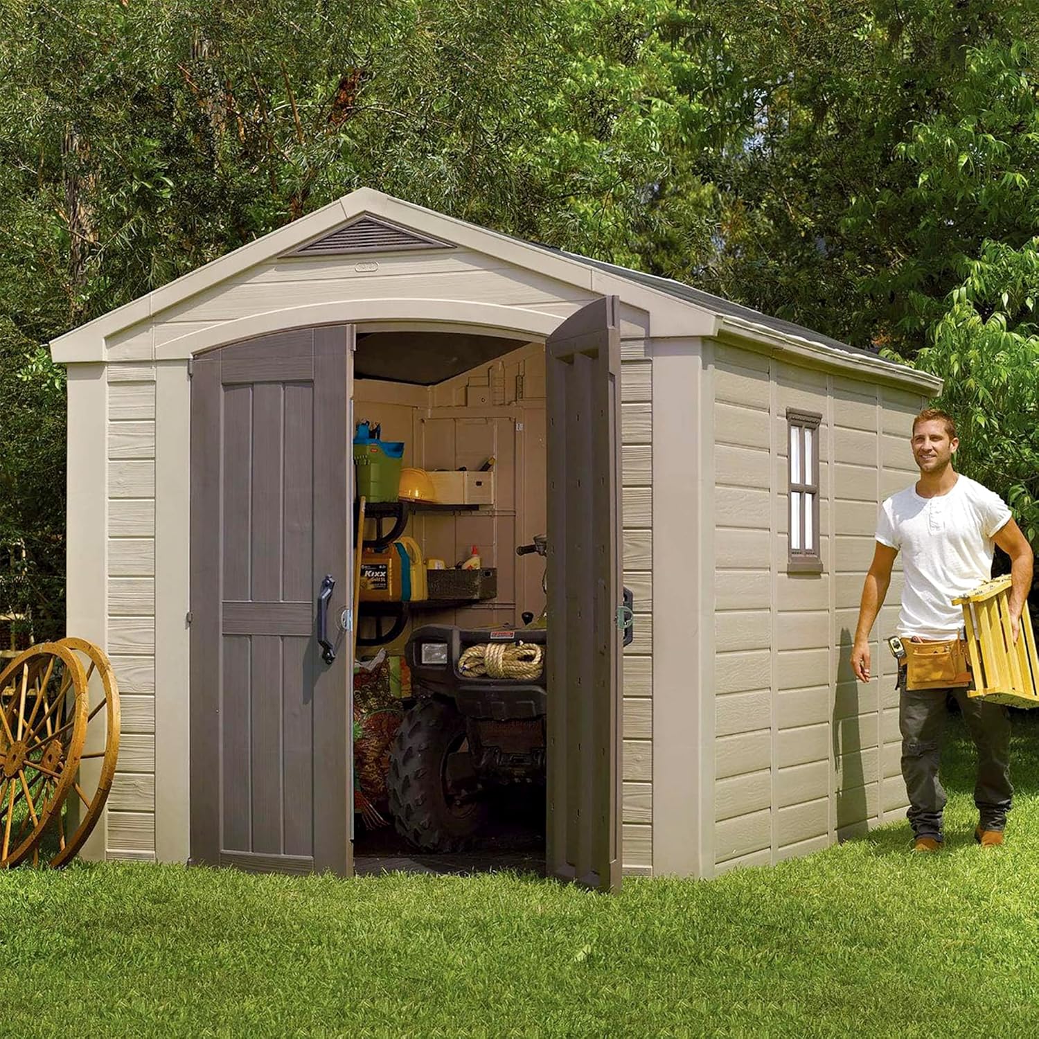 Factor 8x11 Storage Shed - Brown